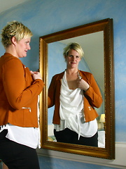 Naughty Blonde Dutch housewife playing with herself