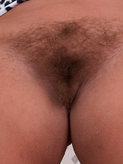 Hairy Russian Lariona enjoys cleaning and cuming